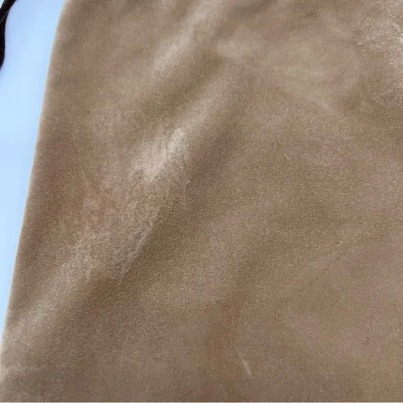 Hermes Extra Large Tan Velour Drawstring Dust Bag w/Brown Logo in the Middle - Picture 6 of 6